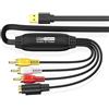 LICAEVEY Convertitore Video da Analogico a Digitale - Dispositivo di Acquisizione USB 2.0 per Trasferire Nastri VHS, VCR, Hi8, Lettori DVD in Formato Digitale 1080P su PC Wins
