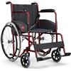 AIESI® Sedia a Rotelle pieghevole leggera ad autospinta per disabili ed anziani AGILA BASIC, Braccioli e Poggiapiedi fissi, Cintura di sicurezza, Garanzia Italia 24 mesi