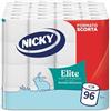 Nicky Elite - 96 Rotoli di Carta Igienica, 150 Soffici Fogli a 3 Veli, Morbida e Resistente a Contatto con la Pelle, Dermatologicamente Testata, Carta 100% Certificata FSC®