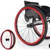 LQVAIPT Copricerchi for sedia a rotelle da 22/24 pollici, anelli for sedia a rotelle antiscivolo, 1 paio di copricerchi in silicone for sedia a rotelle, sedia a rotelle(Red,24in)