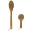 UPTALY 2 spazzole da bagno in crine di cavallo (40,6 cm ovale + 20,9 cm rotondo), con manico in legno di faggio, pezzo intero di legno massiccio senza giunzioni, spazzola per il corpo completamente
