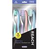 Reach Essentials - Spazzolino da denti medio con tappi per spazzolino, 6 pezzi
