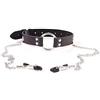 HAZURE Collare a Girocollo in Pelle Nera con Anello a Bocca Aperta Nip PLE Clamps，1Pcs