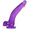 WARA 22 cm Trasparente Realistico Dǐldò con Ventosa Morbido Solido Dong Per Donna Punto g Massaggiatòre Viola