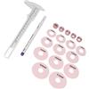 Agatige 12PCS Righello per Capezzoli, Righello Del Capezzolo Anelli in Silicone Penna Di Marcatura 3D Areola Tatuaggio Scala Righello Strumento Di Misurazione Della Flangia Del Seno