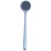 NiuLumea Spazzola da bagno in silicone con manico lungo, doppia faccia per scrub delicato e massaggio per la pulizia della schiena, compatibile con doccia e vasca da bagno (blu)