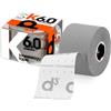 d3 K6.0 Nastro kinesiologico 50 mm x 6 m per caviglia, ginocchio, spalla, gomito, gamba, fisioterapia medica sportiva cinetica e supporto per infortuni muscolari (Argento, 1 Rotolo)