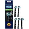 Oral-B Crossaction Nere Testine di Ricambio per Spazzolino Elettrico Ricaricabile in Confezione da 5, Testine Rotonde Dal Design Professionale per Pulire Ogni Dente, Edizione in Nero, Versione Vecchia
