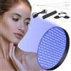 GDWD Lampada abbronzante Solarium per la casa, 250 LED 460 NM, luce abbronzante portatile per viso e corpo, luce solare rotonda con supporto pieghevole e gancio sospeso (nero)