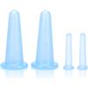 Hapivida 4 pezzi Coppettazione Viso Silicone, Coppette Massaggio con Aspirazione Sottovuoto per Collo, Pelle Degli Occhi, per Corpo Collo Gambe Braccio Schiena Facial Trattamenti di Bellezza(Blu)