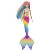 Barbie Dreamtopia Sirena Cambia Colore - Bambola con Look Arcobaleno - Corpetto con Dettagli Marini - Colori Neon Accesi - Regalo Bambini 3-7 Anni, GTF89