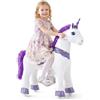 PonyCycle Essenziale Modello E Unicorno Peluche Unicorno con le Ruote Cavalcabile per Bambini (con Freno/taglia 4 Per 4-7 Anni) Viola - E413