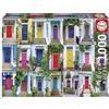 Educa - Puzzle 1000 pezzi Porte di Notting Hill | Puzzle città e colori | Misura 68x48 cm | Include colla Fix | Per adulti 14+ (20177)