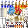Nicolababe Set di armi e scudo, cavaliere, arma, mantelli, barding, cavalli, compatibile con grandi marche (kit di accessori incluso Helmsdarma)