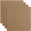 Q-Bricks Piastre Classiche da Costruzione | 20x20 Nodi | 16 * 16 cm | Compatibile con la Maggior Parte dei Marchi | 4 PEZZI nel Set | Colore: Grigio Beige