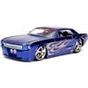 Jada Bigtime Muscle 1:24 1965 Ford Mustang auto pressofusa, giocattoli per bambini e adulti (fiamme blu/argentate)