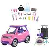 Barbie: Grande Città, Grandi Sogni playset con SUV convertibile rosa a 2 posti che si trasforma in palco, batteria e accessori a tema concerto; regalo per bambini dai 3 ai 7 anni, GYJ25