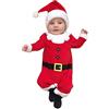 Generico Pagliaccetto Neonato per Natale Bambino Vestito Neonato per Natale My First Christmas Costume Adorabile Completo di Baby Tutina Babbos Natalizio Set Tutina con Cappello (1-Red, 3-6 Months)