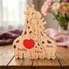 VEELU Puzzle Personalizzato con Famiglia di Orsi in Legno con 2-7 Nomi, Anniversario Regalo Festa Della Mamma e Papà, Personalizzata Regalo per Famiglia, Decorativo per Casa Regali per Compleanno (Giraffa)