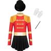 dPois Costume da Domatrice per Bambina Vestito da Balletto Pattinaggio Artistico con Nappe Costume Domatrice Circo Abito da Direttore del Circo Costume Carnevale Halloween