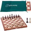 SQUARE GAME SQUARE - Scacchi da Torneo Professionale n. 6 Mogano + 2 x Dame + Borsa - Scacchiera in Legno - Gioco degli Scacchi Staunton 6
