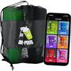 QR-Pong Set di 20 bicchieri in plastica rigida, 4 palline da ping pong, nero/verde/rosa