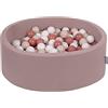 KiddyMoon Fodera con Cerniera per Piscina per Bambini 90X30cm/200 Palline, Erica: Beige Pastello/Salmone/Bianco