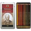 Mondeluz Koh-I-Noor - Matite acquerellabili, pastelli idrosolubili, Mondeluz, 12 tonalità di Marrone, per artisti, con Scatola Regalo in Metallo