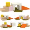 AIYAPLAY Set 8 Costruzioni Morbide per Bambini 0-3 Anni per Interni, Gioco per Bambini in Velluto e Schiuma PU Arancione