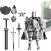 Generico Figura del robot d'azione, figura di azione del cavaliere medievale,Modello completo per il corpo del cavaliere medievale multi-giunto | Statue flessibile Figurina mobile con testa rotante a 360 gradi