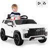 COSTWAY 12V Macchina Elettrica per Bambini Chevrolet, SUV Elettrica con Telecomando Luci Luminose e Musica, 3-3,5 km/h, Ideale per Bambini di 3-6 Anni (Bianco)