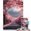 AITEXI Puzzle da 1000 pezzi per adulti strada del Giappone e albero di ciliegio Sfida difficile Attività divertenti a casa, regali di compleanno, regali di viaggio, 75x50cm