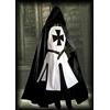 ACIMMI Abbigliamento Cavaliere Massonico Templare Regalia Massone Cavalieri Templari Tunica Medievale LARP Tuunic & Mantello con Cappuccio (Bianco e Nero, M)