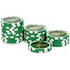 POKEO Fiches Poker Laser Las Vegas 11,5g Nucleo Metallico - Rotolo 25 Pezzi Valore $25 Verde - Chip da Poker Texas Hold'em Blackjack Ricarica Casinò