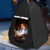BAODBF Tenda sensoriale per giocare e rilassarsi, strumento per l'autismo, SPD, paure, pop-up grotta con borsa da viaggio, tenda per bambini nera, tenda sensoriale per casa o scuola