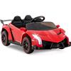 COSTWAY Lamborghini Macchina Elettrica per Bambini, Auto Elettrica Cavalcabile con Telecomando Luci LED, 3 Velocità, 3-6 km/h, per Bambini 3-8 Anni (Rosso)