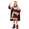 EUROCARNAVALES Costume marrone da vichingo per bambina - 7-9 anni (122-138 cm)