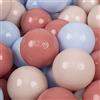 KiddyMoon 50 Palline/7Cm Palline Morbide Colorate Per Piscina Bambini Fatto In EU, Beige Pastello/Blu Pastello/Salmone