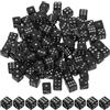 Gogogmee 100 Pezzi Dadi Mini Neri Resistenti All'usura in Plastica a 6 Facce Design Compatto per Giochi da Tavolo e Feste per Giocatori di Tutte le Età