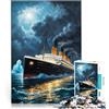 KGUHVFTK Puzzle difficile per adulti 1000 pezzi "Il Titanic" Fatto di legno，per età 14+ Rompicapo offerte come regali per tutta la famiglia。misurare：50x75cm/19.68x29.52pollice