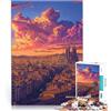 AITEXI Puzzle 1000 pezzi per adolescenti Tramonto Barcellona Catalogna Giochi educativi Decorazione della casa Lista dei desideri con Babbo Natale 52x38cm