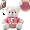 MeterBear Orso di Peluche Personalizzato con Nome Foto Personalizzato, Orsacchiotto Peluche Teddy Bear come Regalo Personalizzati per Donne Uomini a San Valentino, Regali di Natale (20cm)