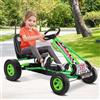 RELAX4LIFE Go Kart a Pedali per Bambini con Sedile Regolabile, Freno a Mano e Ruote Antiscivolo, Carico di 30 kg, 92 x 50 x 53 cm, per Bambini dai 3 ai 6 anni (VERDE, Large)