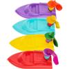 HEALSOPTHY Set di 4 Barche Giocattolo in Plastica Abs con Palloncino per Esperimenti Fai da Te, Favorisce Capacità di Osservazione e Ragionamento per Ragazzo Ragazza e Colore Casuale