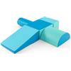 LIFEZEAL Set di 5 Blocchi Morbidi in Schiuma per Bambini 9-36 Mesi, Costruzioni, Libera Combinazione, Mattoni Cubi Componibile, Giocattolo Attività, con Scivolo, Arrampicata, Multicolore