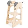 Mamatoyz 07KRAT Kule Topo Torre Montessoriana di Apprendimento Multiuso Learning Tower in Legno Naturale Multistrato di Betulla con 3 Altezze Regolabili Senza Spigoli con Bordi Arrotondati