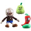 uiuoutoy 3 Pz/set Piante e Zombi Giocattoli di Peluche Squash Pepe Grigio Zombie Plushies Morbido Bambole Farcite Regalo Per Bambini
