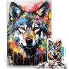 LKASGCBY Puzzle da 1000 pezzi per adulti Graffiti di Banksy del lupo grigio Difficile Duro con pezzi completamente interconnessi di forma casuale 75x50cm