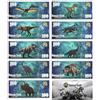 Mercollection 9 Pz/Set Dinosauro Giurassico Mondo Foglio Argento Banconote Tyrannosaurus Rex Pterosauro Canglong 100 Plastic Money Collection