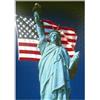 MyPuzzle.com MyPuzzle Statua Della Libertà Con Bandiera Americana, New York City, USA - Premium 1000 Pezzi Puzzle - MyPuzzle Collezione speciale di Puzzle Galaxy